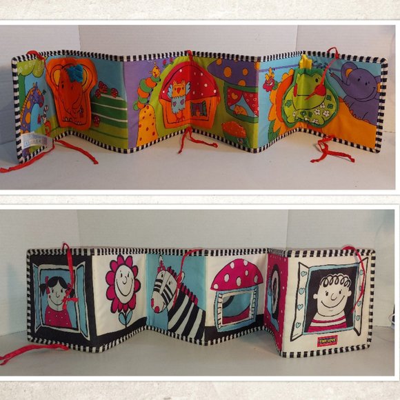 "Tiny Love" Pram Bumper Double Sided Baby's First Interactive Fabric Book - Picture 1 of 1